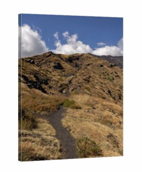 Hiking trails on side of Mt. Etna, Italy