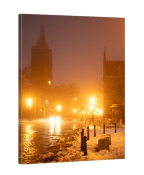 Blurry Evening Photo Of A Winter Street In Fog