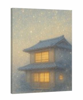 Dreamy serene house under stars mobile wallpaper