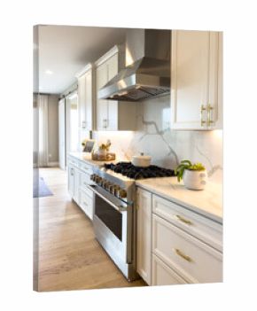 Modern Kitchen with Range Hood and White Cabinets