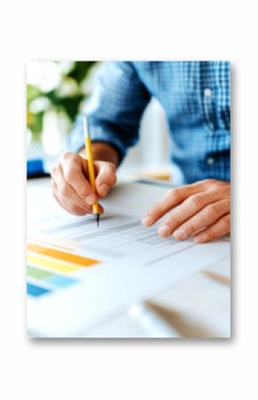 Real estate market analysis office space business insights bright environment close-up view strategy development