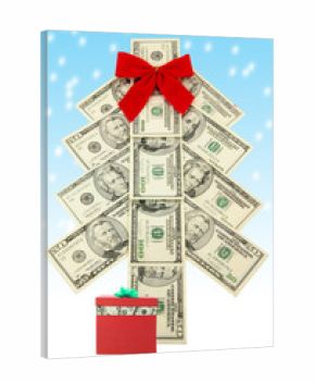 money christmas tree and gift