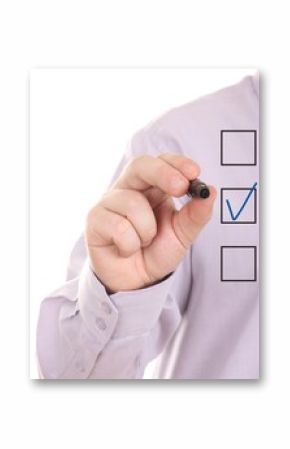 Businessman choosing one of three options..