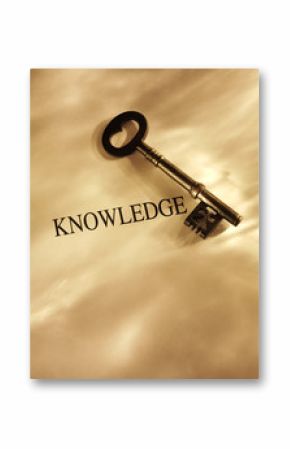Old church key with the word knowledge