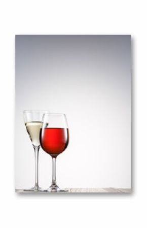 Wine glass.On blank table.Cheers.