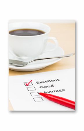 Customer satisfaction survey checkbox with excellent tick