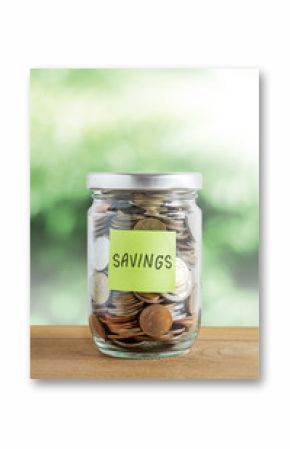money in the glass. save money for investment concept.