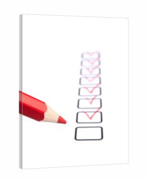 Checklist with red pencil