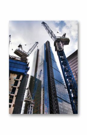 City of London big building site with cranes