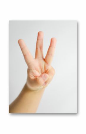 Little hand showing number three symbol.