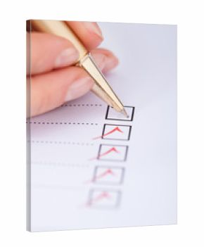 Businesswoman Writing On Checklist