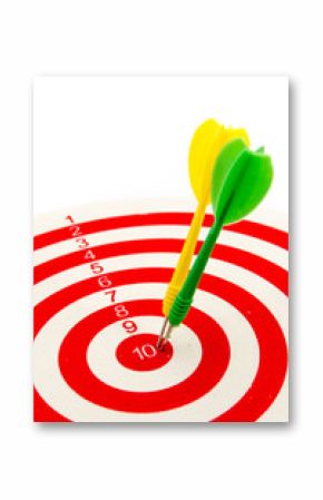 2 dart green and yellow color right on target