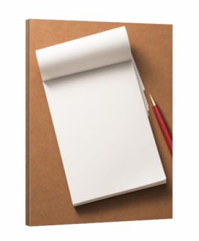 Notebook and Ballpoint pen.Blank papers on desk.