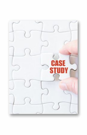 Missing jigsaw puzzle piece with word  CASE STUDY