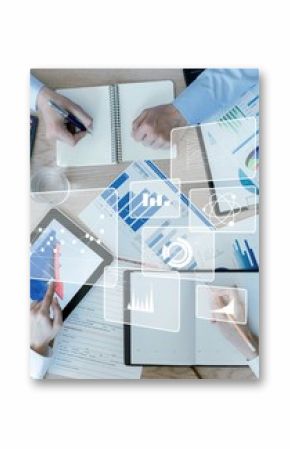 Business documents on office table and graph business with