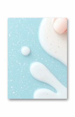 White Nail Polish with Glitter on Light Blue Background