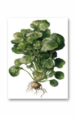Watercress Isolated on Transparent Background, Detailed  Illustration