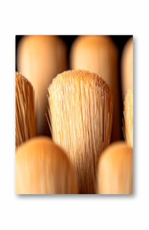 Macro Detail of Dense Bristles on Dry Paintbrushes