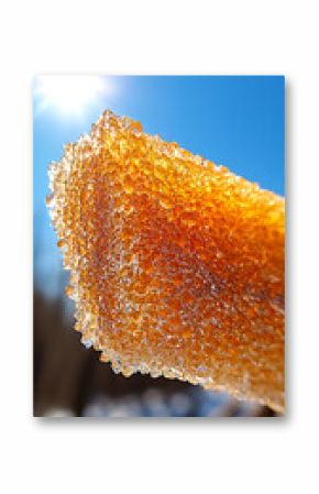 Macro View of Brown Sugar Crystals Glistening in Sunlight