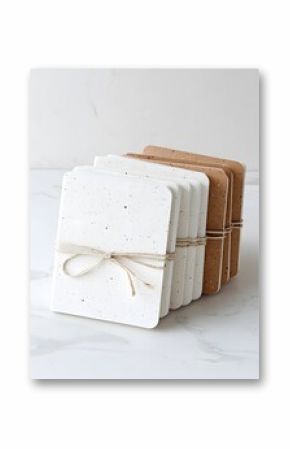 Stack of Plantable Notebooks with Speckled Covers and String