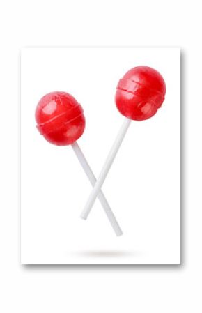 Two lollipops flying on a white background. Isolated
