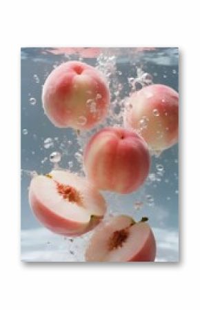fresh peach splash water food photography