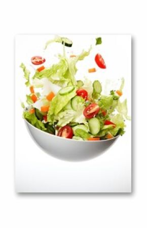 Salad in white bowl food vegetable lettuce.