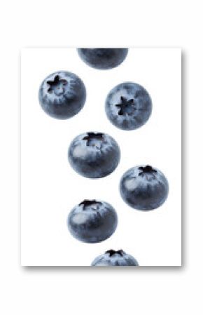 blueberries falling down PNG. Blueberry fruit flying isolated. Ripe and organic blueberries suspended in air for organic fruit food promotions PNG. Blueberries fruit isolated