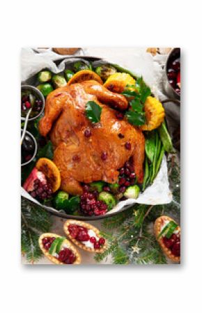 Elegant table setting for a festive meal. Christmas dinner.