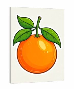 Cartoon orange with leaves (1)