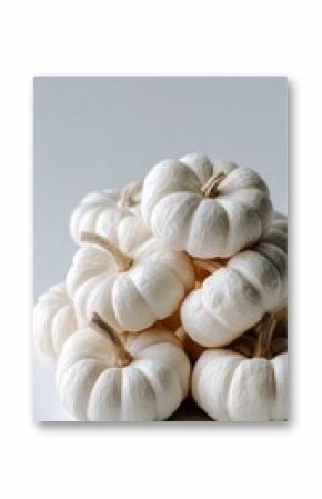 Minimalist white pumpkin arrangement in a serene corner showcasing simple autumn decor ideas for home styling