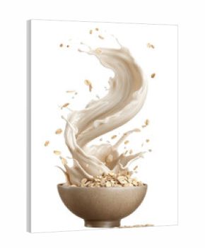 Creamy oat milk splash in a bowl