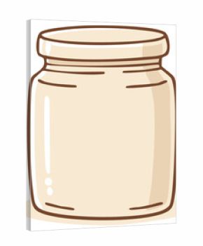 Empty jar illustration simple cream color container food storage vector drawing
