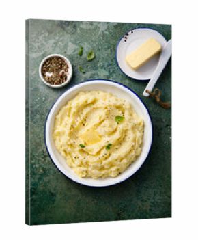 Traditional mashed potatoes with butter