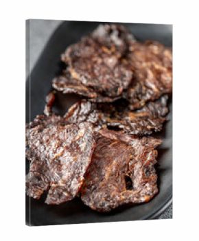 Closeup of beef jerky slices