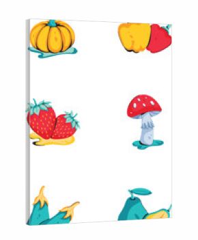 Fresh Market Vegetables and Fruits Creative Illustration 