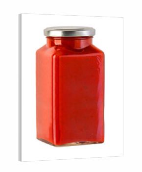 Tomato sauce jar on transparent background