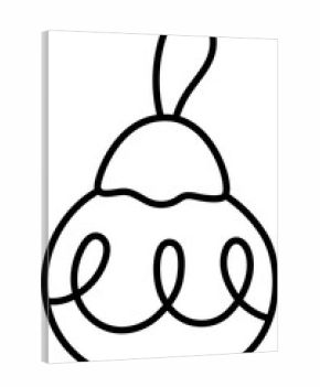 Vector decorated black and white Christmas ball for fir tree decor. Cute winter ornament illustration. New Year cartoon decoration element. Funny holiday line icon or coloring page