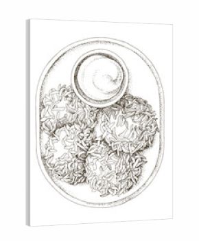 Potato pancakes sketched vector illustration