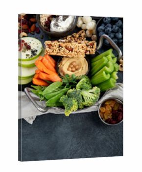 Healthy vegan snacks concept.