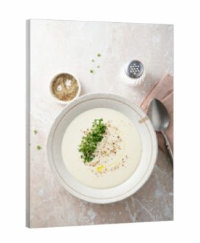 Celery and potato soup with truffle oil