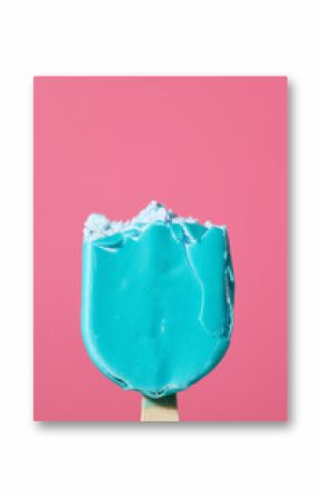 blue ice cream bar on wooden stick