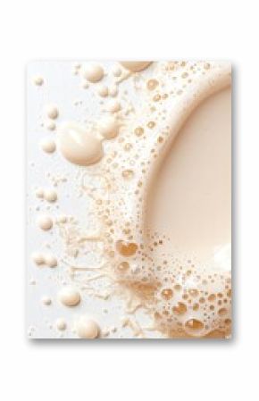 Beige Cream Liquid Splash on White Background
