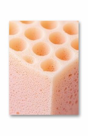 Close-Up of Pink Porous Foam Texture with Round Holes
