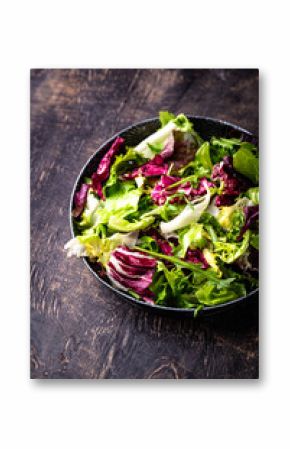 Bowl of fresh green salad mix