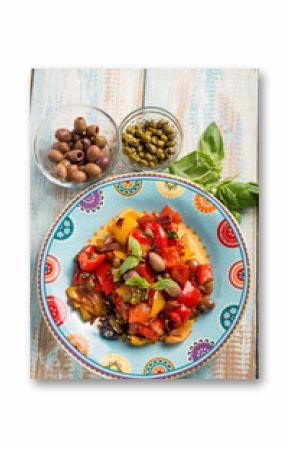 peperonata with olives capers traditional italian recipe