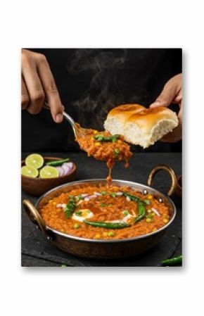 Spicy Pav Bhaji: Steaming Indian Curry with Soft Bread