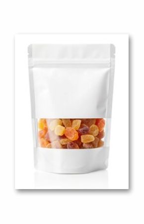 Stand-Up Pouch Packaging for Colorful Gummies Candy Blank Label Mockup for Food Product Design