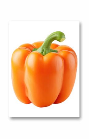 PNG Fresh orange bell pepper close-up on black background
