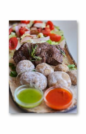 Canarian beef with mojo and potatoes